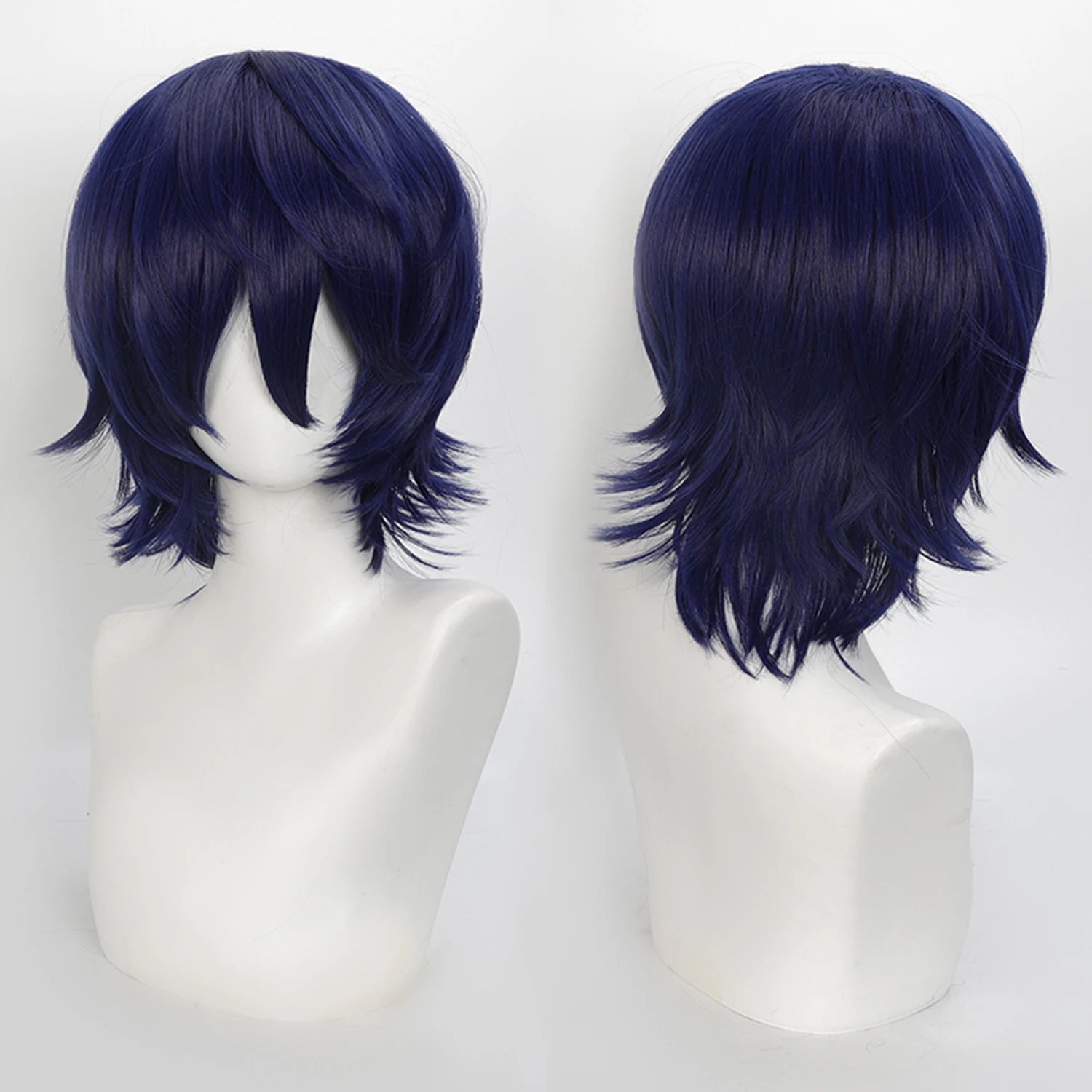 Short Wavy Bob Synthetic Wig with Air Bangs Heat Resistance Shoulder Length Curled 14inch Wigs for Daily Use Cosplay for Women