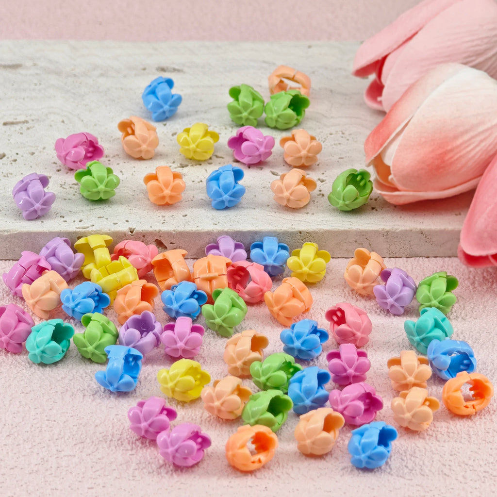 60pcs Hair Braids Beads Headwear Cute Candy Colors Plastic summer  Hair Claw Clips  Hair Accessories Loc Hair Jewelry for Braids