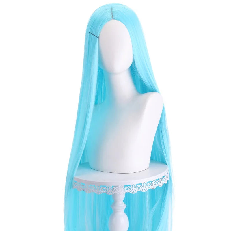 40 inch colored anime long straight center split bangs women's synthetic wig suitable for holiday parties, Halloween ball role-p