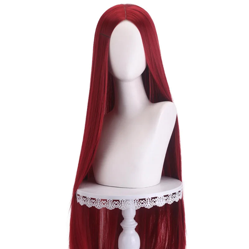 40 inch colored anime long straight center split bangs women's synthetic wig suitable for holiday parties, Halloween ball role-p