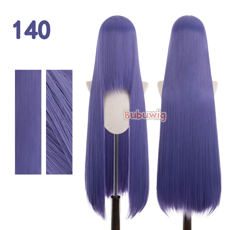 Bubuwig Synthetic Hair 100cm Long Straight Pure Color Cosplay Wigs Over 100 Colors Pink Orange Blonde Green Wig Heat Resistant