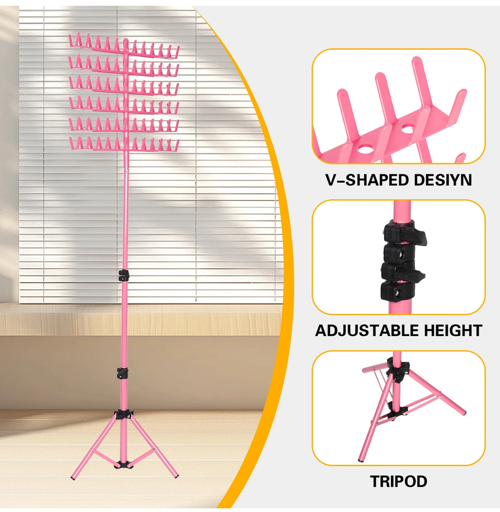 Wig Weaving Rack Set  Adjustable Tripod Base Salon Station Tool for Braiding, Dreadlocks & Hair Extensions Styling Rack