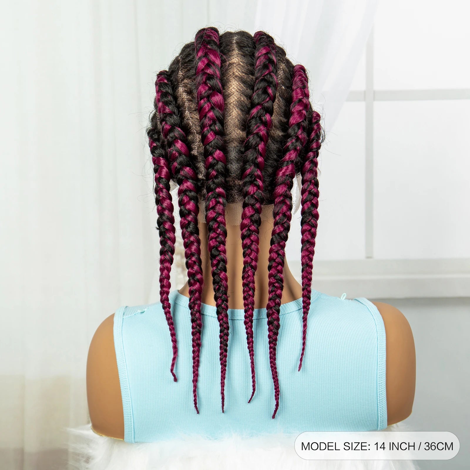Short Cornrow Braided Wigs Synthetic Full Lace Braids Wig Lace Frontal Braiding Hair Wigs With Baby Hair for Black Women