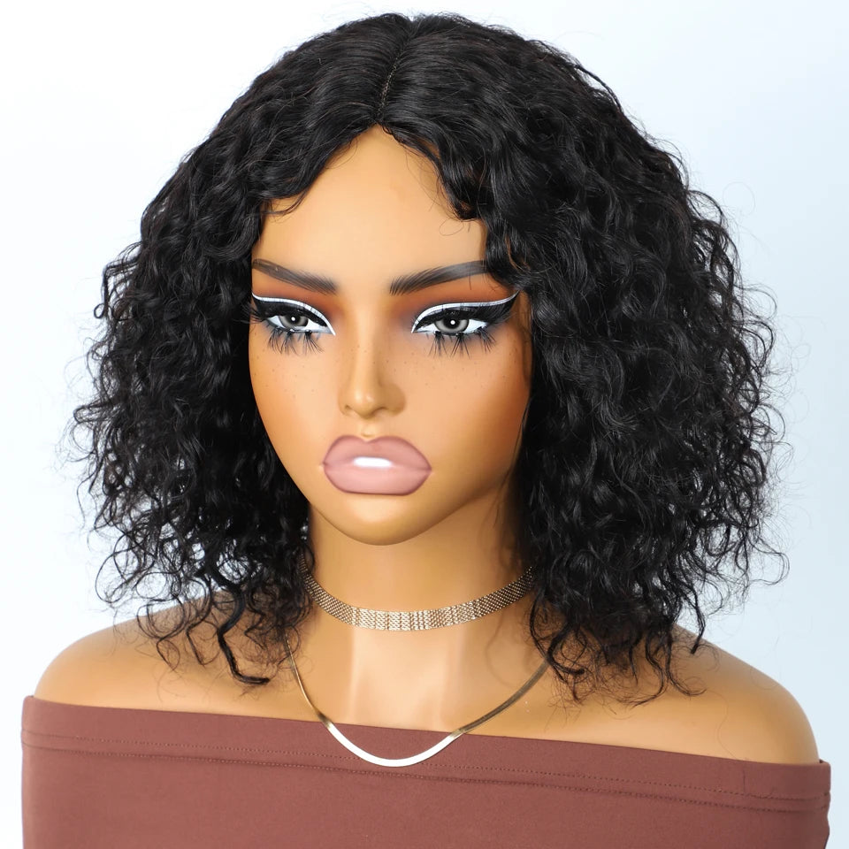Sleek 100% Real Brazilian Curly Human Hair Wigs For Women Curly Bob Lace Front Wigs 13X6X1 Deep Wave Curly Bob Lace Front Wigs