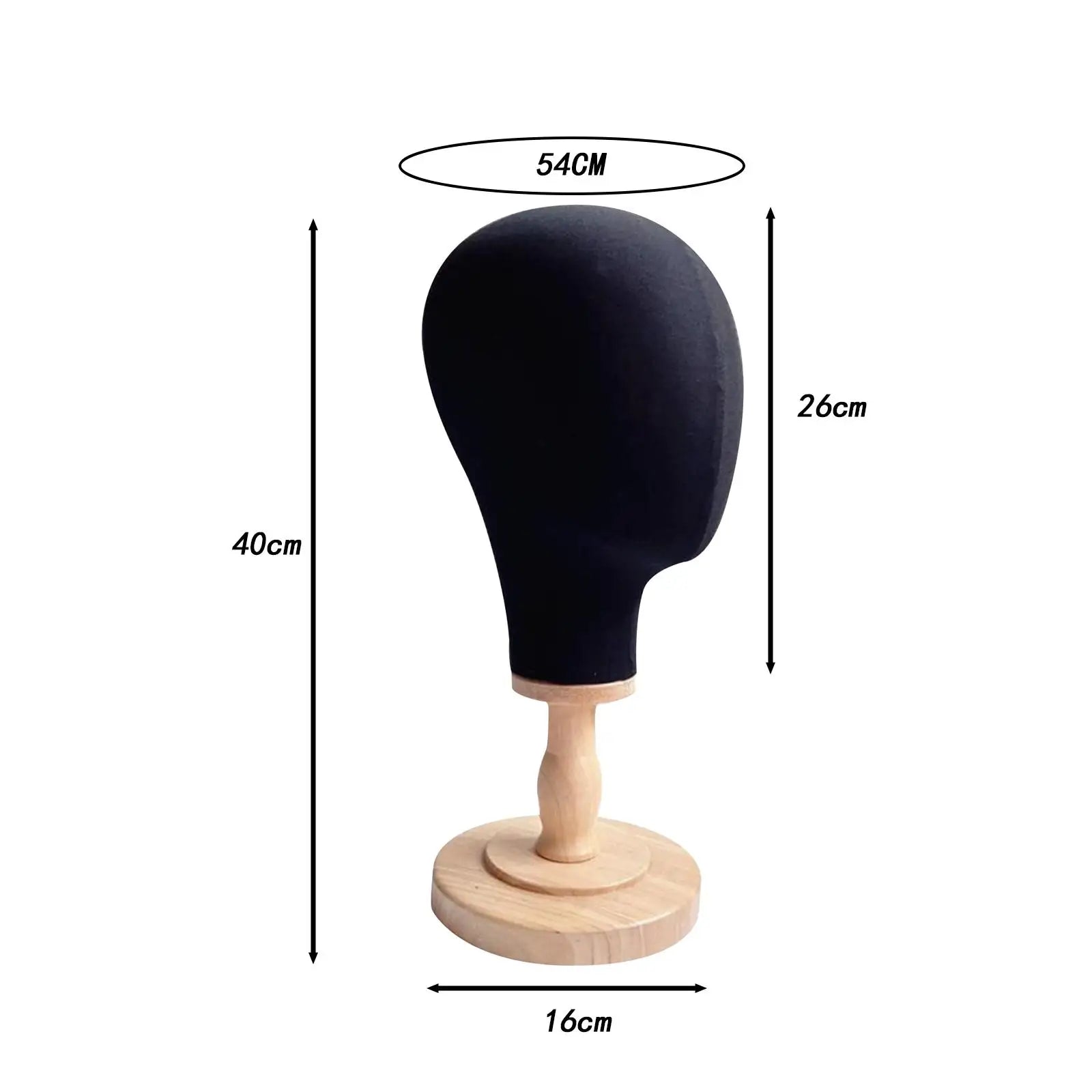 Wig Head Stand with Detachable Wood Stand Portable Versatile Mannequin Head for Barbershop Salon Shopping Mall Home Personal Use