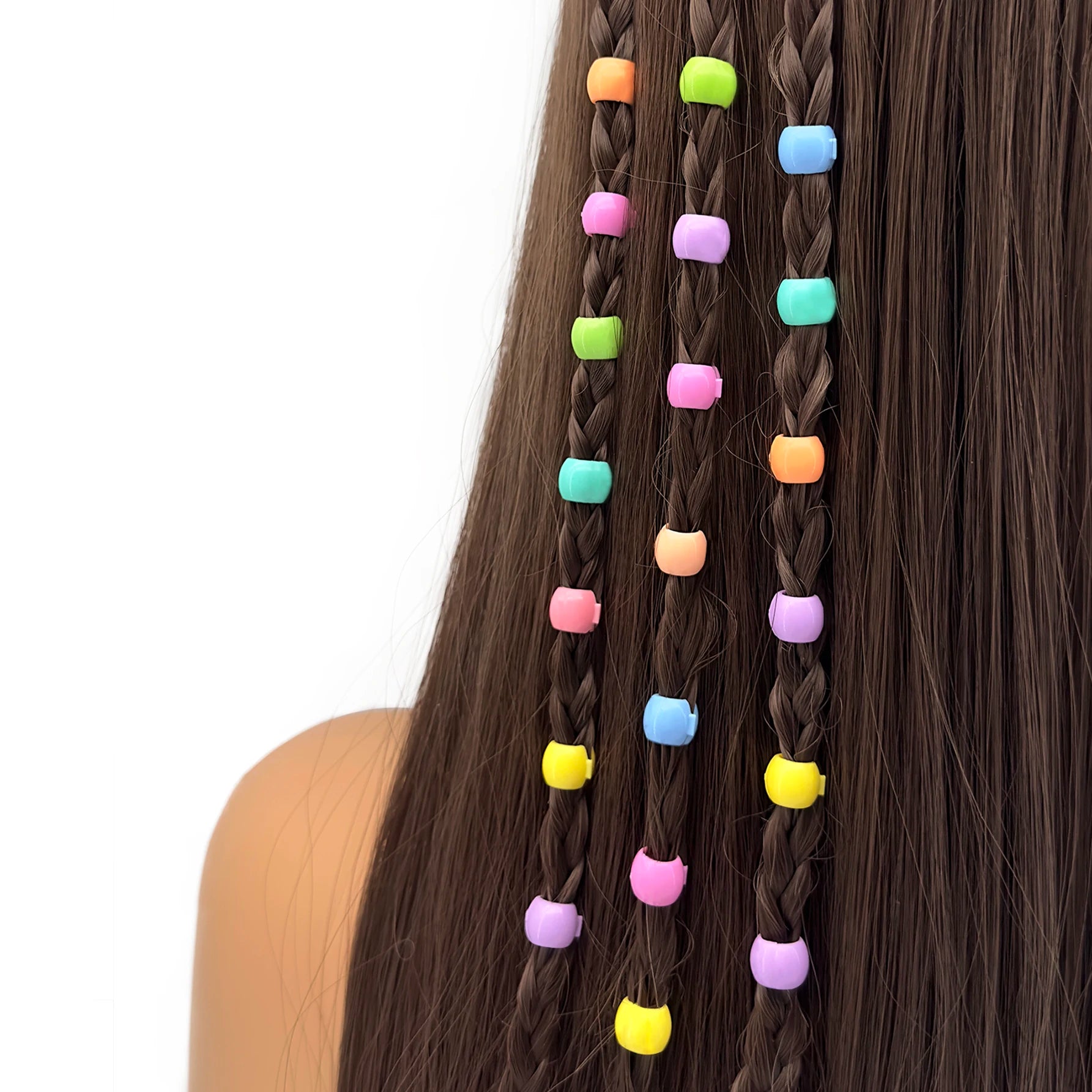 60pcs Hair Braids Beads Headwear Cute Candy Colors Plastic summer  Hair Claw Clips  Hair Accessories Loc Hair Jewelry for Braids
