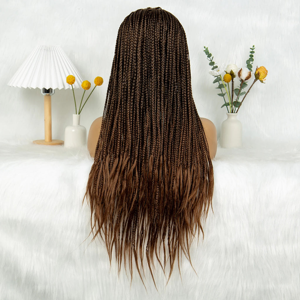Full Machine Wigs Cornrow Braided Wigs Synthetic Braiding Wig Long Length 32inches Braided Wigs for Women