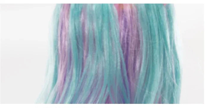 Girls Unicorn Cosplay Hairband Kids Dress UP Wigs Princess Fancy Outfits Accessories Baby Girl Rainbow Braid Synthetic Hair