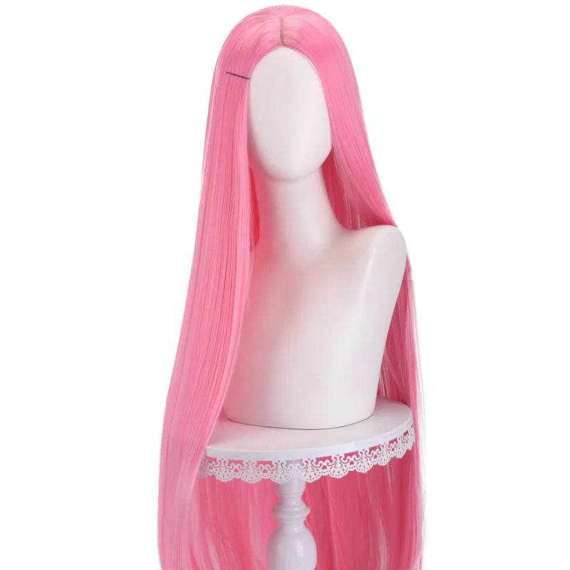 40 inch colored anime long straight center split bangs women's synthetic wig suitable for holiday parties, Halloween ball role-p