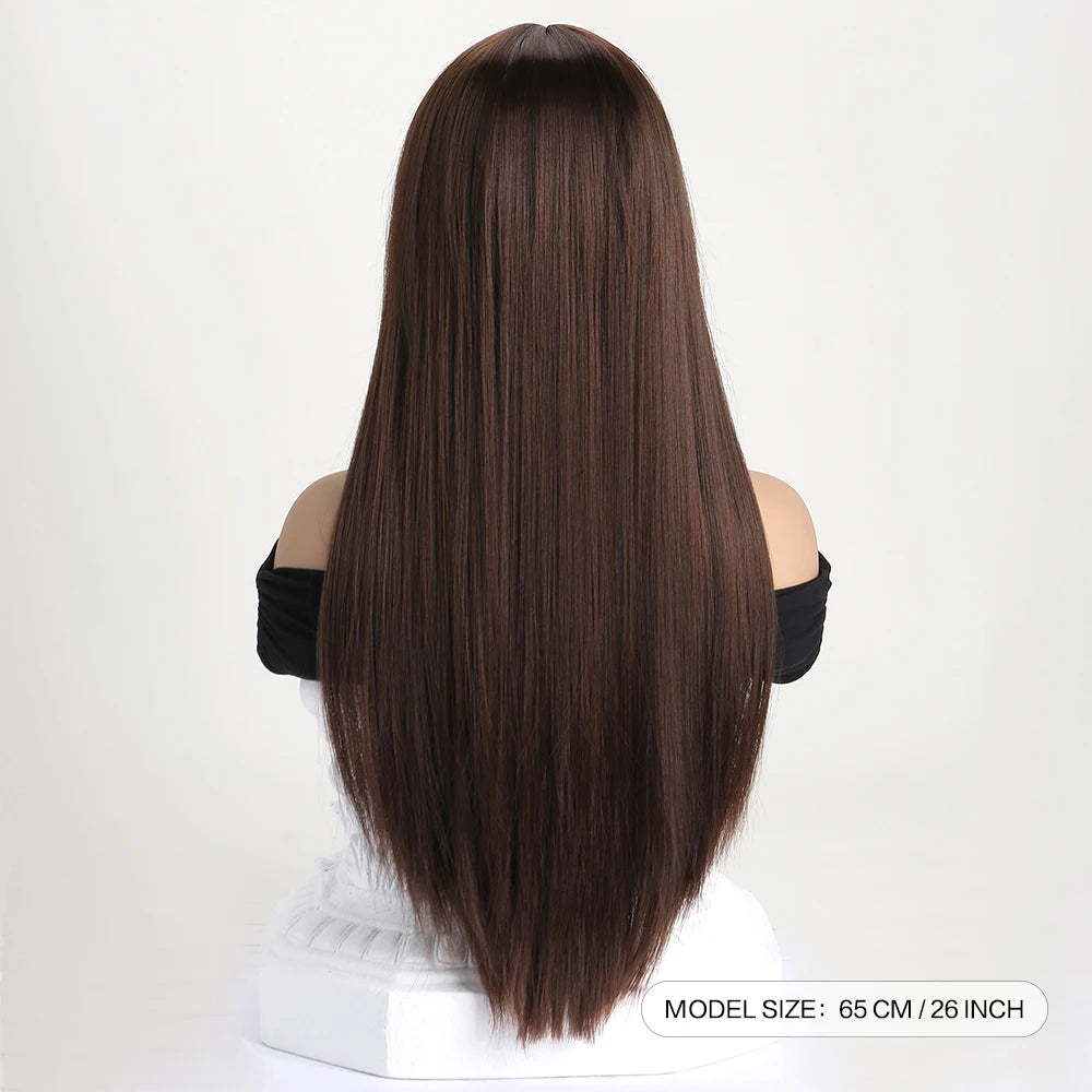 26Inch Colour Wig Long Straight Synthetic Wig for Women Fashion Wig for for Daily Halloween   Costume Party Cosplay ﻿