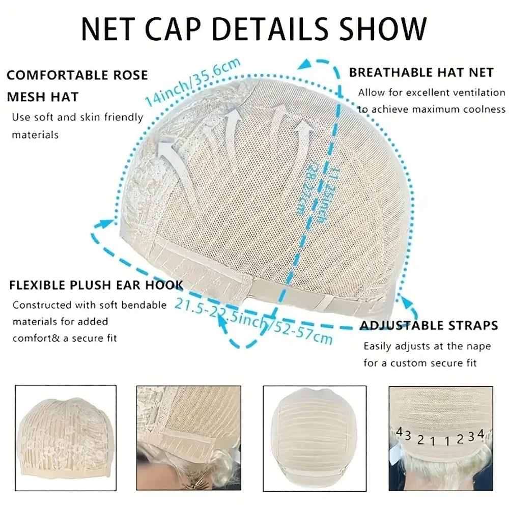 Men's Real Hair Wig 613 Blonde Short Pixie Cut Wig 100% Human Hair With Bangs Short Human Hair Full Machine Wig