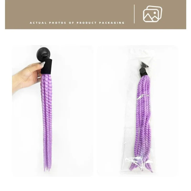Detachable Sucker Boxing Dreadlocks Ponytail Wig Cycling Helmet Decoration Accessories Weaving Braids Motorcycle Helmet Ponytail