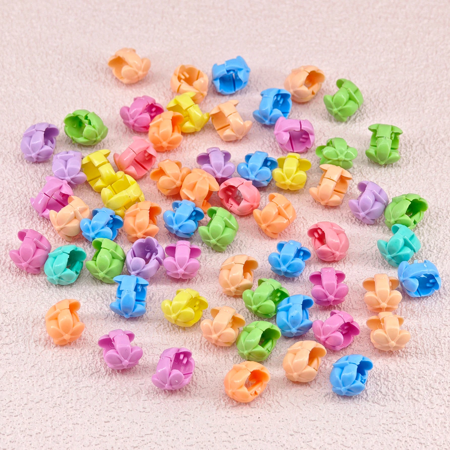 60pcs Hair Braids Beads Headwear Cute Candy Colors Plastic summer  Hair Claw Clips  Hair Accessories Loc Hair Jewelry for Braids
