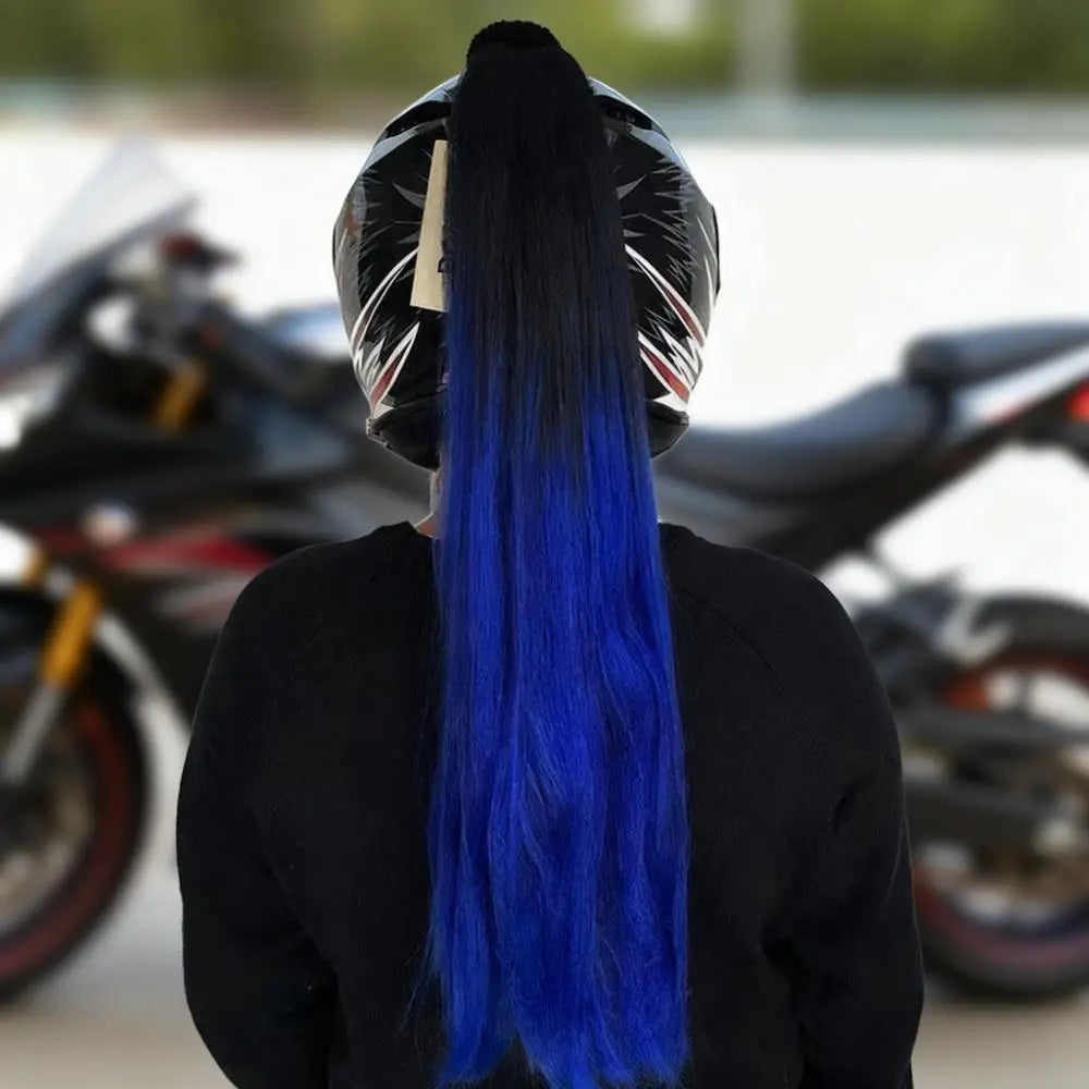 Helmet Braided Helmet Decorative Ponytail Cool Helmet Dirty Braid Motorcycle Motorcycle Electric Car Gradient Braid