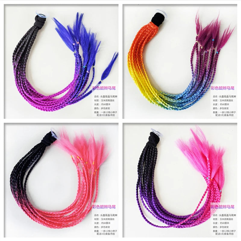 Motorcycle Helmet Braid Pigtails Ponytail With Sucker Motorbike Pigtails Women Men Casco Moto Ponytail Motorcycle Accessories