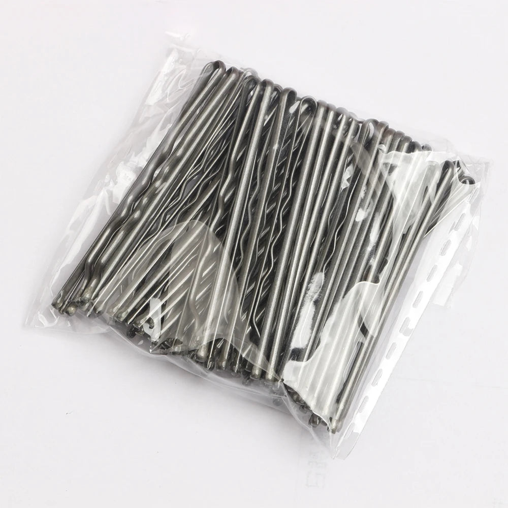 50pcs Women Girls Solid Bobby Pin Hair Clip Casual Curly Wavy Grips Hairstyle Hairpins Styling Hair Accessories 5cm