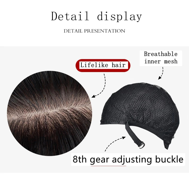 Children's Wig Short Hair Korean Baby Boy Toupee Headwear Accessories Black Dark Brown Kids Nice Birthday Present Outdoor Travel