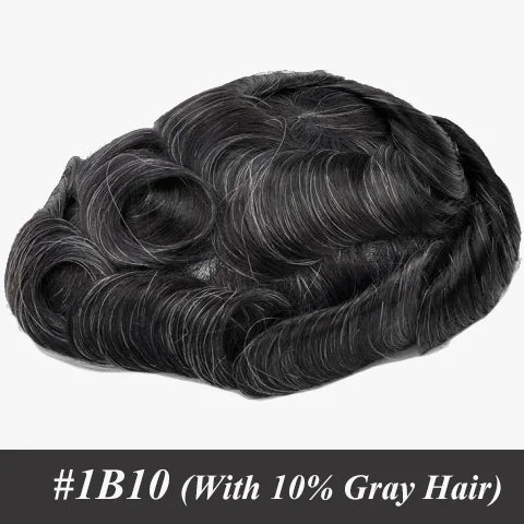 Q6 Men's Wig Human Male Hair Prosthesis Lace & Knotted PU Wigs for Men ,Wigs for Men 100% Soft Human Hair Prosthesis for Men
