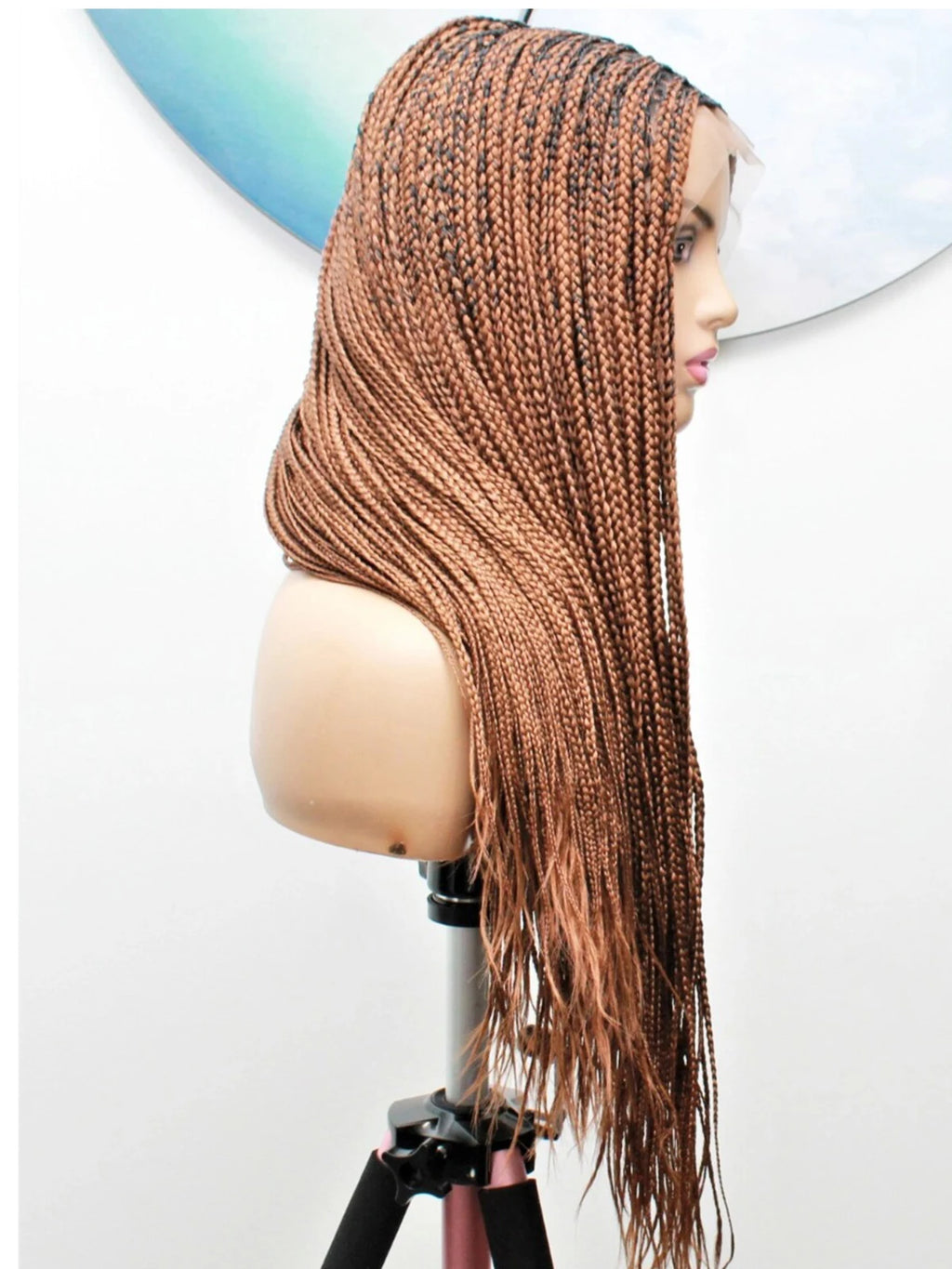 Box Braided Swiss Lace front Wigs Cornrow Kanekalon Fiber Micro Twist Baby Hair
