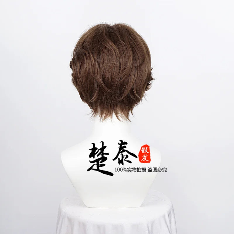 Men Boy Short Fashion Synthetic Cosplay Wigs Parting Styled Shaggy Layered Halloween Party Role 13 Colors Choice