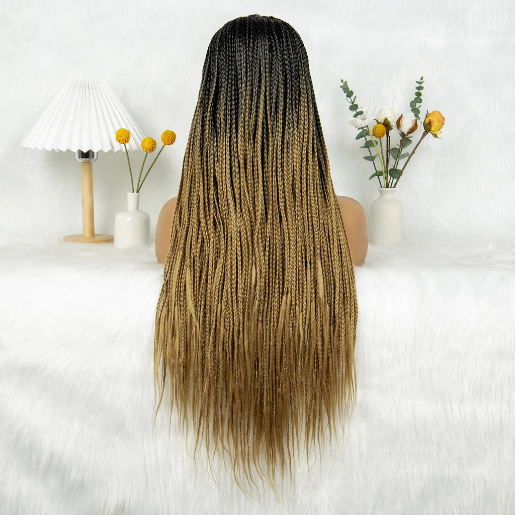 Full Machine Wigs Cornrow Braided Wigs Synthetic Braiding Wig Long Length 32inches Braided Wigs for Women