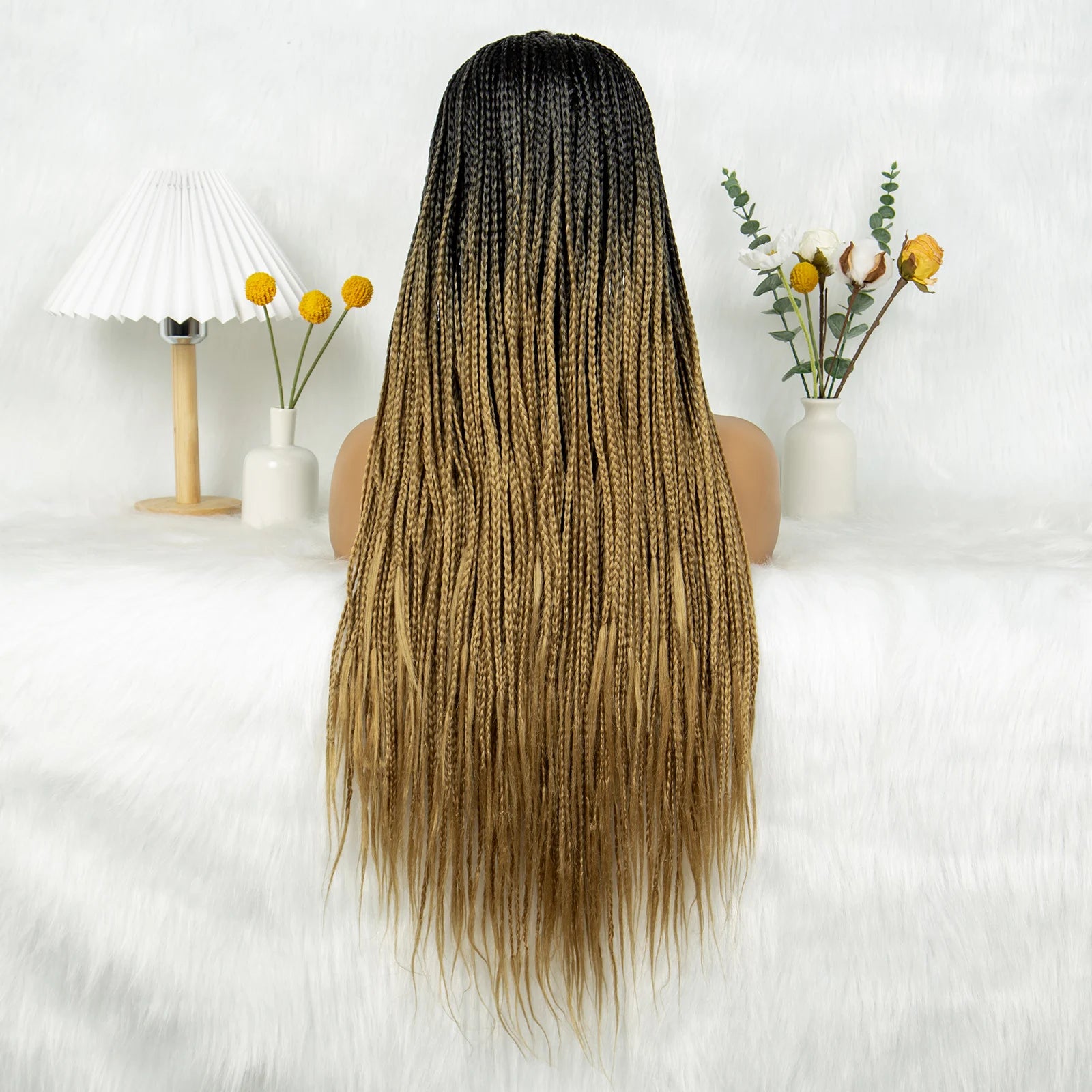 Full Machine Wigs Cornrow Braided Wigs Synthetic Braiding Wig Long Length 32inches Braided Wigs for Women