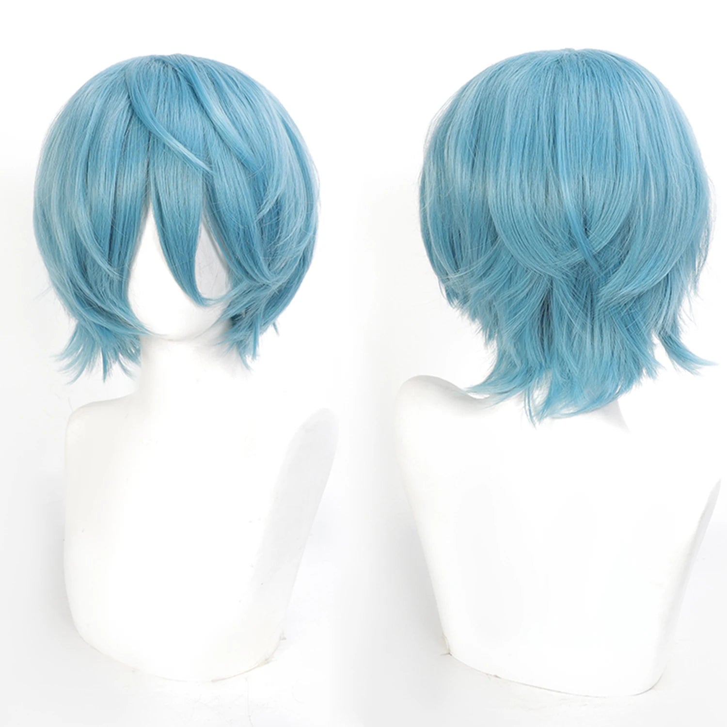 Short Wavy Bob Synthetic Wig with Air Bangs Heat Resistance Shoulder Length Curled 14inch Wigs for Daily Use Cosplay for Women