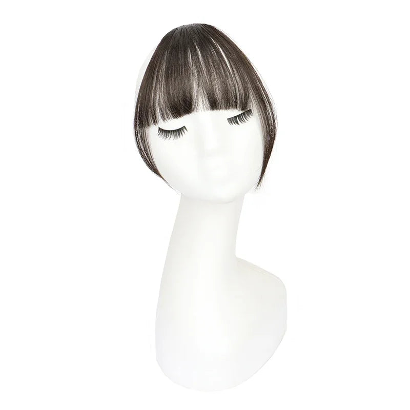 Synthetic Fake Invisible Air Bangs Hair Extension Front Fringes Hairpiece Black Brown Hair Accessories for Women