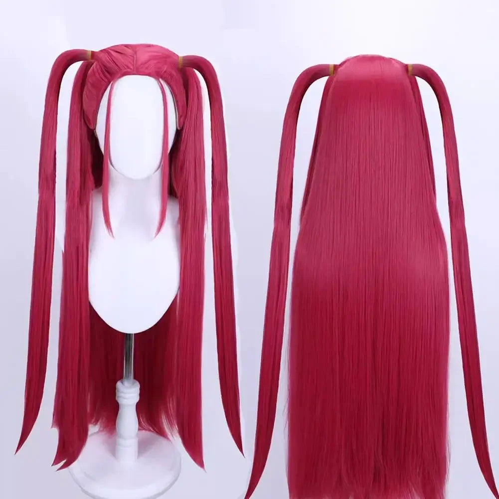 33.5-inch Purple Long Braid With Side Ponytail Integrated Tiger Mouth Clamp Children's Wig Halloween Costume Party Anime Cosplay