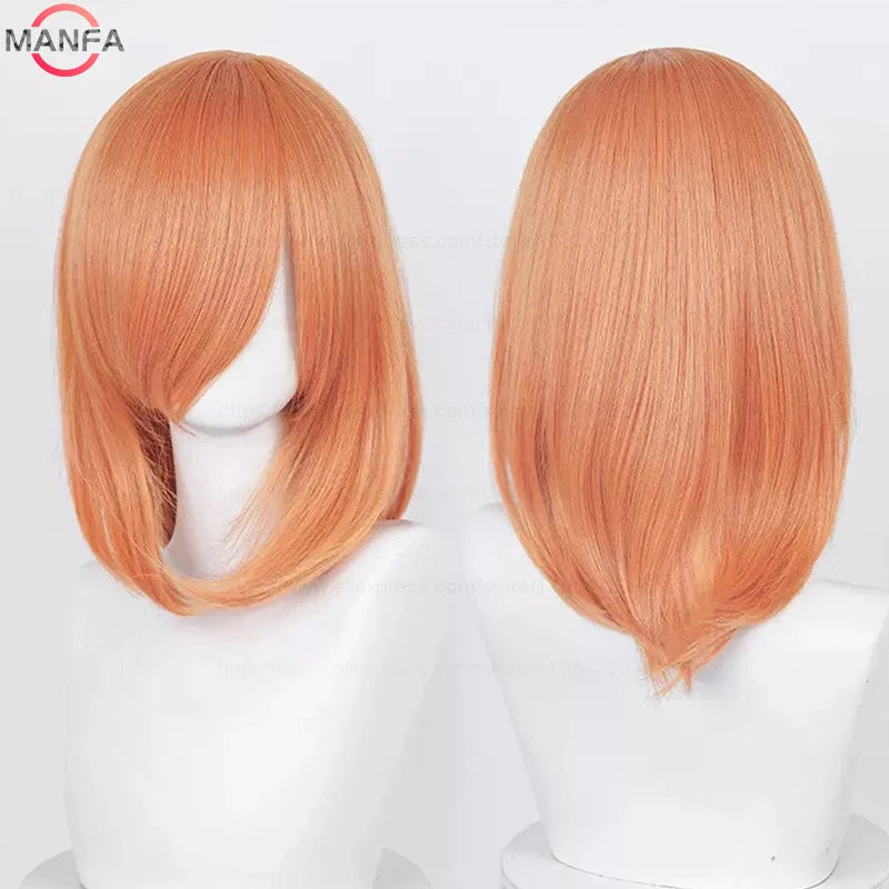 40cm Medium Basic Anime Cosplay Wig Bang Blond  Black White Red Pink Green Brown Gold Blue Heat Resistant Synthetic Hair Wigs