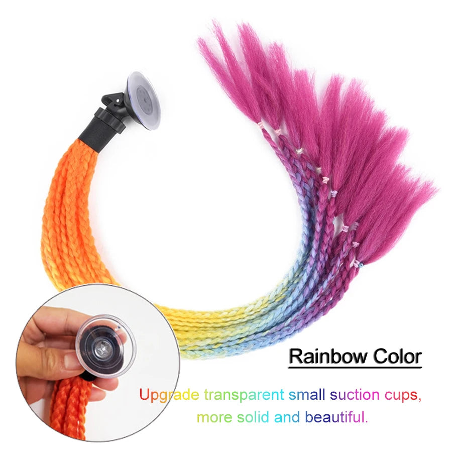 24Inch Helmet Braid Pigtails Ponytail For Women Motorcycle Helmet Braid Ponytail Motorbike Pigtails Braids Ponytail With Sucker