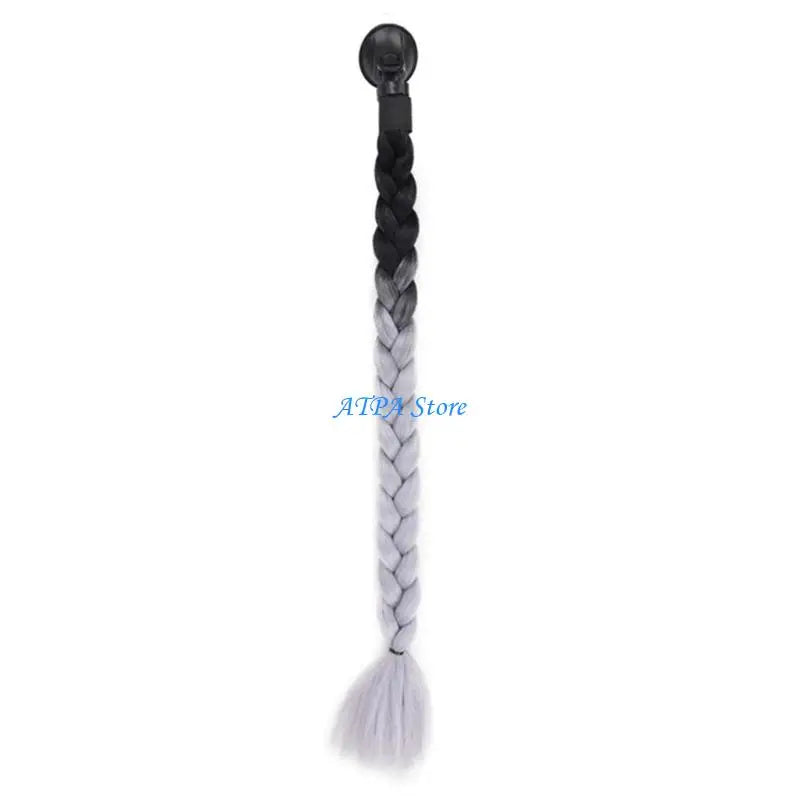 U13C Helmet Pigtail- Helmet Braids Motorcycle- Helmet Ponytails Hair Tails Decor
