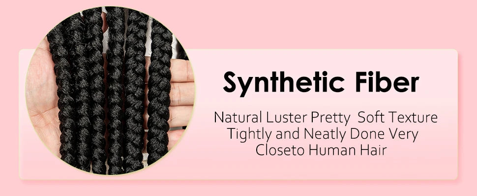 Protective Cornrow Braided Wigs Jumbo Braids 32inches Neatly Braided Full Lace Synthetic Wigs for Black Women