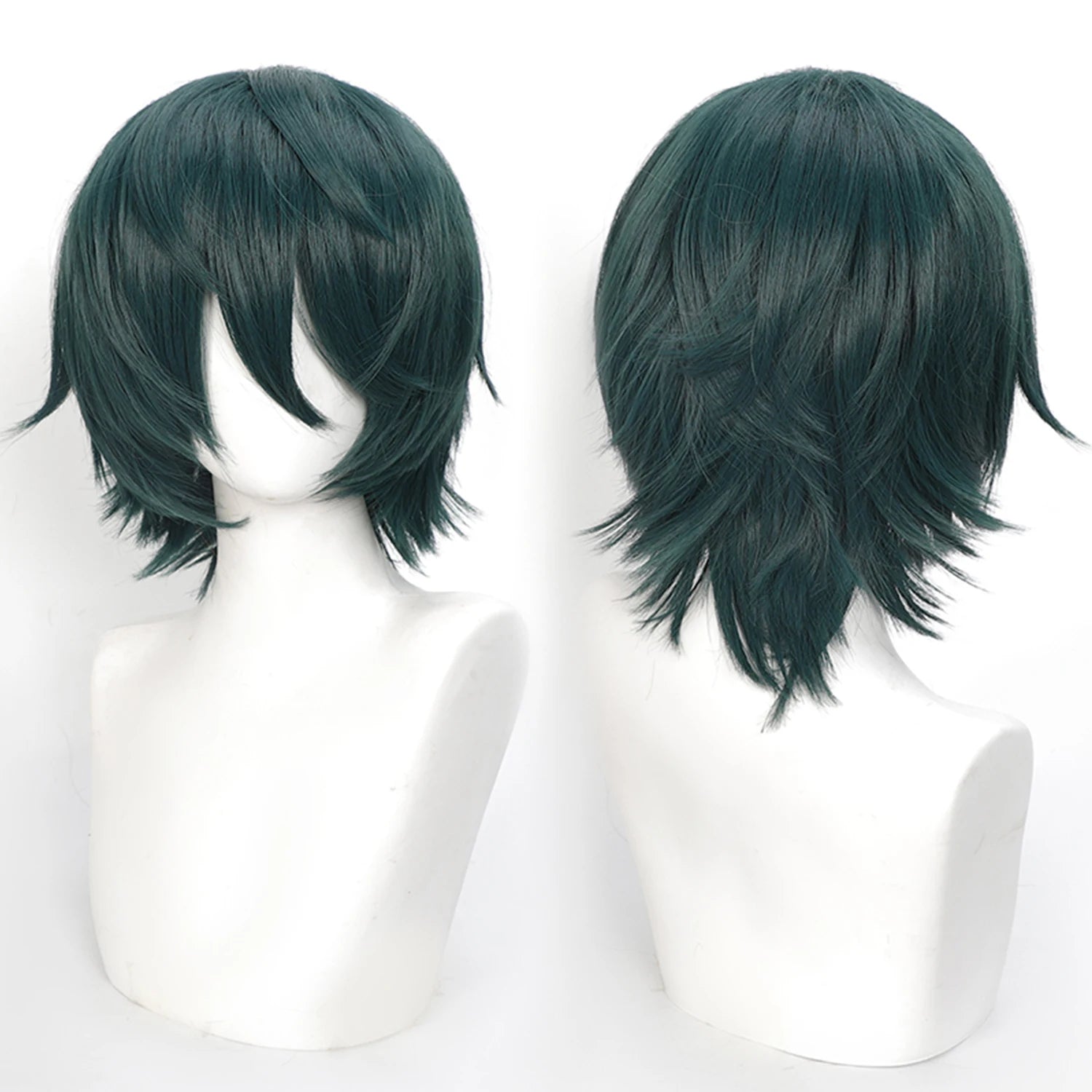 Short Wavy Bob Synthetic Wig with Air Bangs Heat Resistance Shoulder Length Curled 14inch Wigs for Daily Use Cosplay for Women