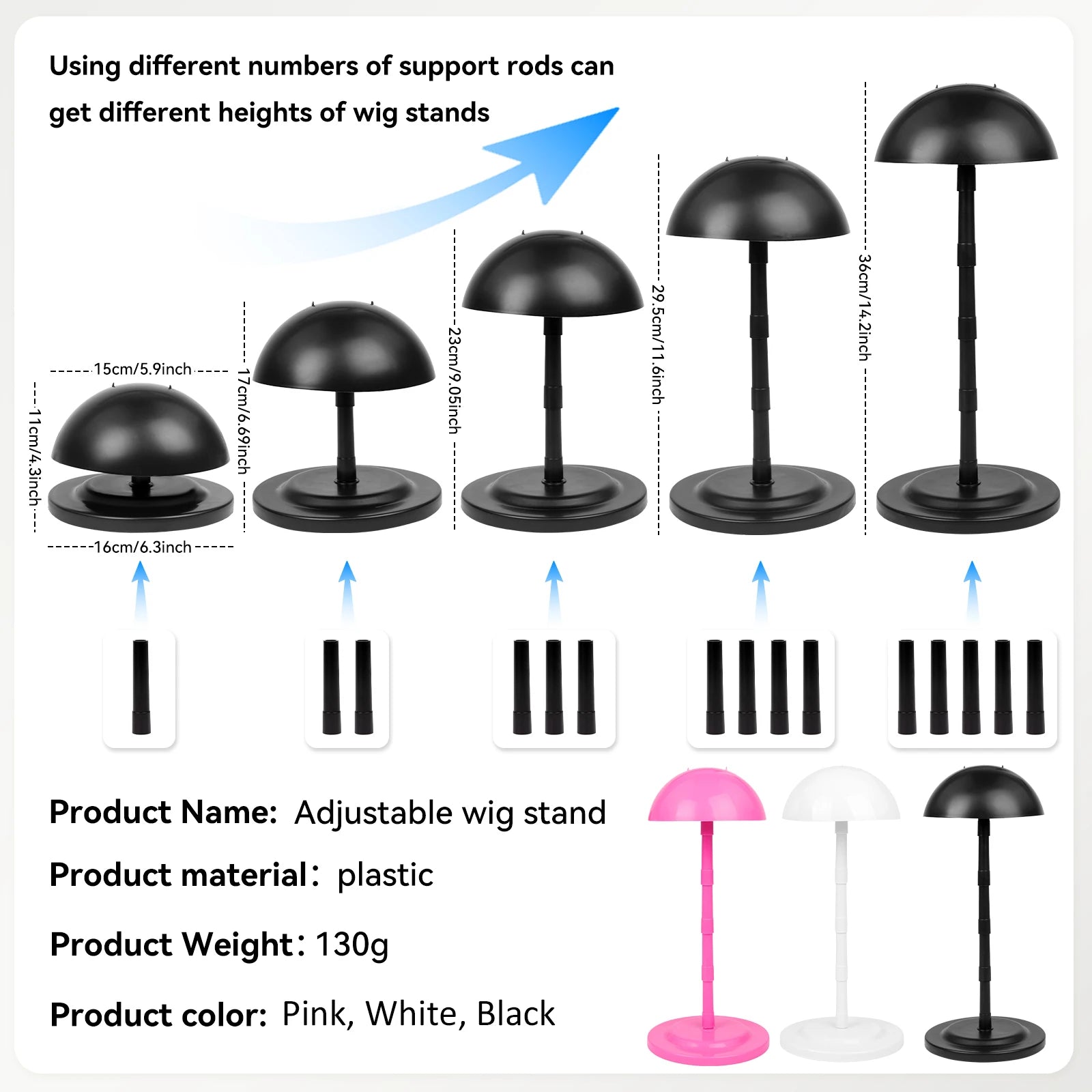 Wig Stand, Portable Wig Holder Wig Head Stand for All Wigs Travel Wig Hair Stylist Gifts for Women