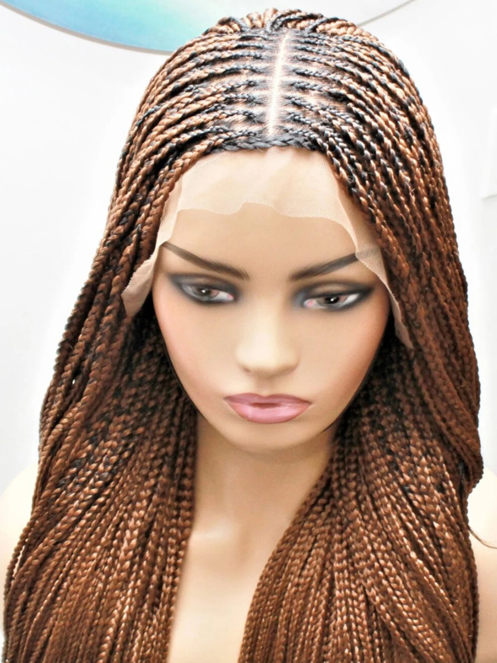 Box Braided Swiss Lace front Wigs Cornrow Kanekalon Fiber Micro Twist Baby Hair