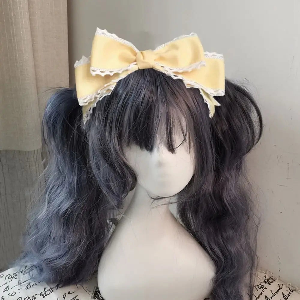 1PC Cute Lolita headband Bowknot Hair Clip Sweet Lolita Cosplay Headdress Lace Ribbon Hairpin Handmade Headwear Anime Hair Decor
