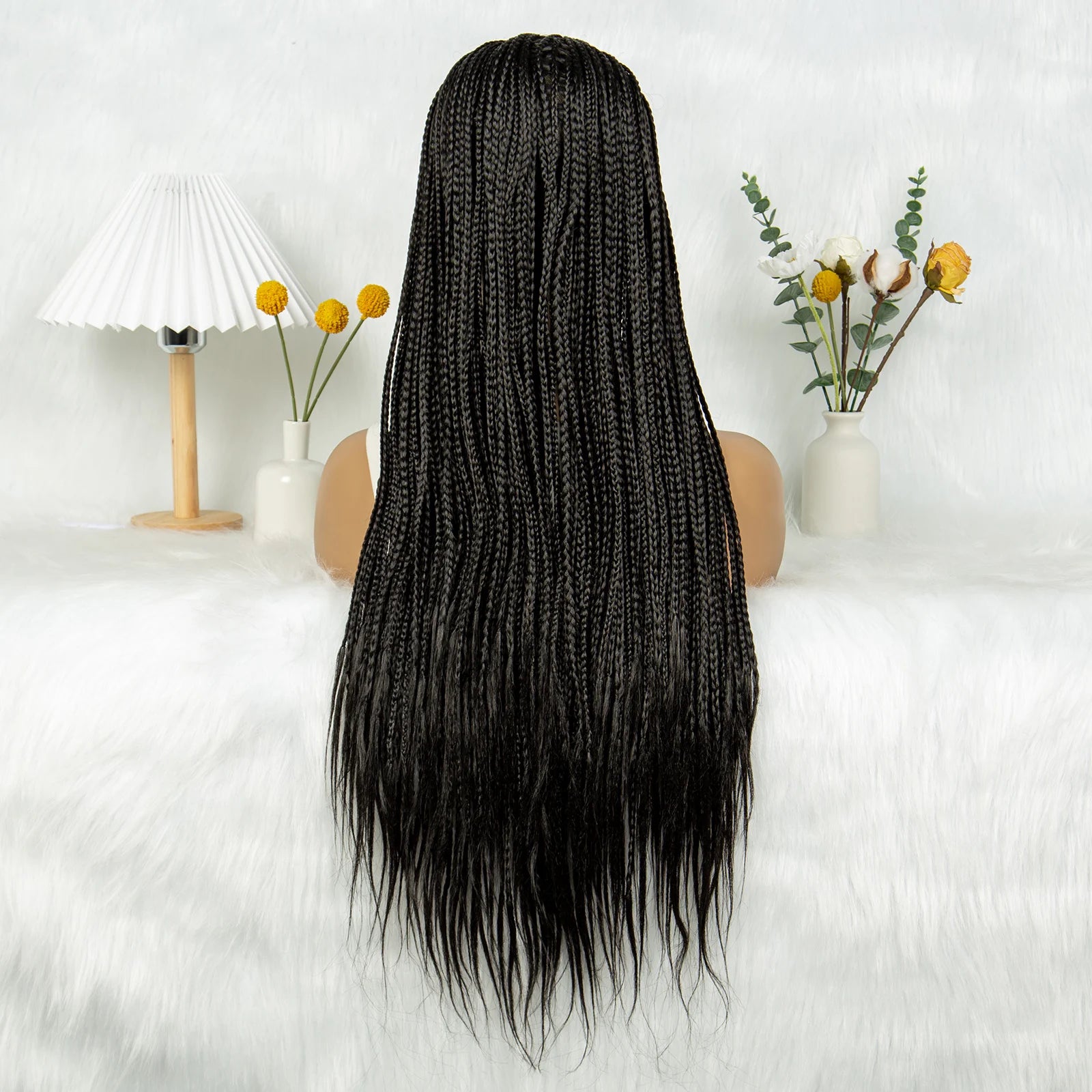 Full Machine Wigs Cornrow Braided Wigs Synthetic Braiding Wig Long Length 32inches Braided Wigs for Women