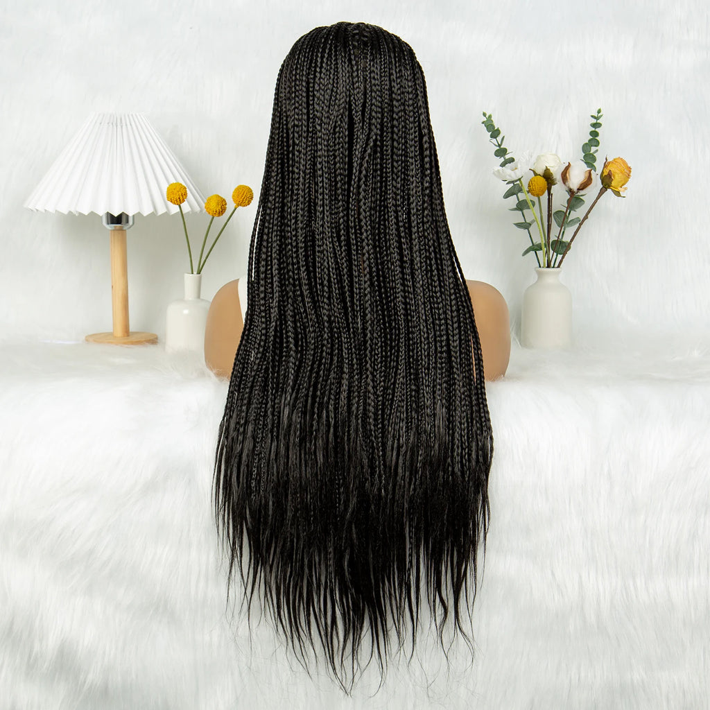 Full Machine Wigs Cornrow Braided Wigs Synthetic Braiding Wig Long Length 32inches Braided Wigs for Women