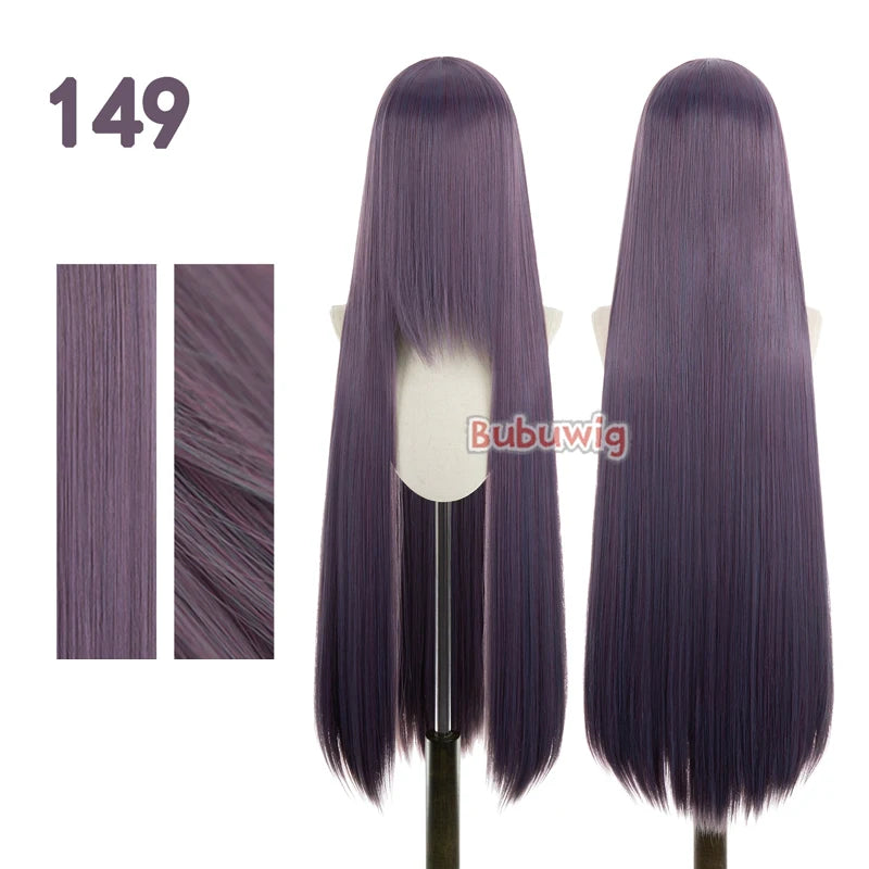 Bubuwig Synthetic Hair 100cm Long Straight Pure Color Cosplay Wigs Over 100 Colors Pink Orange Blonde Green Wig Heat Resistant