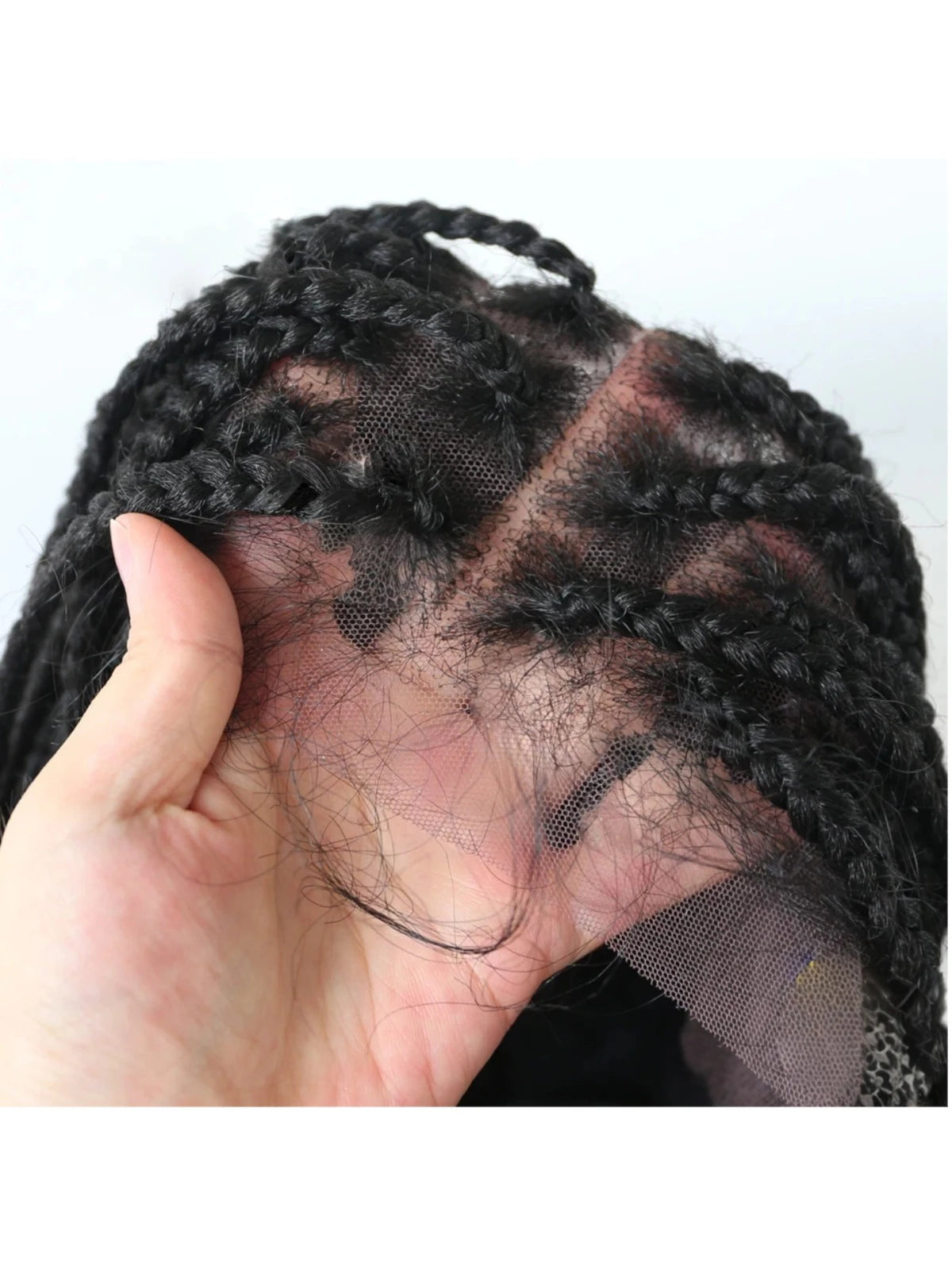 Box Braided Swiss Lace front Wigs Cornrow Kanekalon Fiber Micro Twist Baby Hair