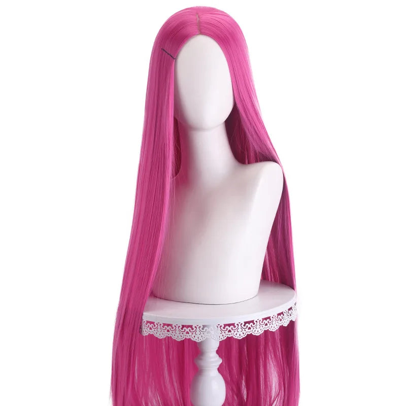 40 inch colored anime long straight center split bangs women's synthetic wig suitable for holiday parties, Halloween ball role-p