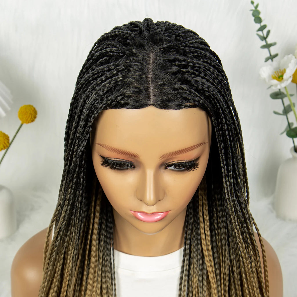 Full Machine Wigs Cornrow Braided Wigs Synthetic Braiding Wig Long Length 32inches Braided Wigs for Women