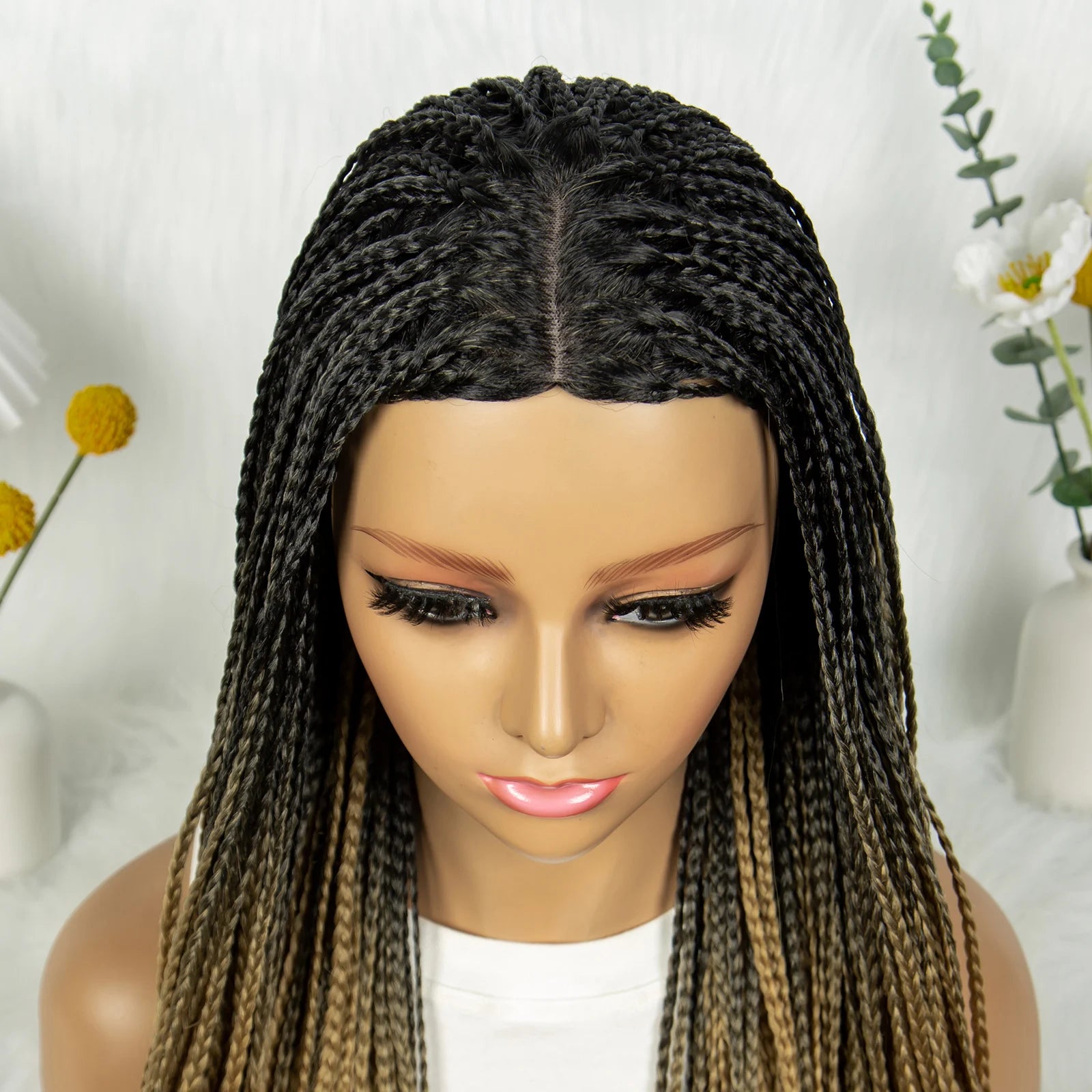 Full Machine Wigs Cornrow Braided Wigs Synthetic Braiding Wig Long Length 32inches Braided Wigs for Women