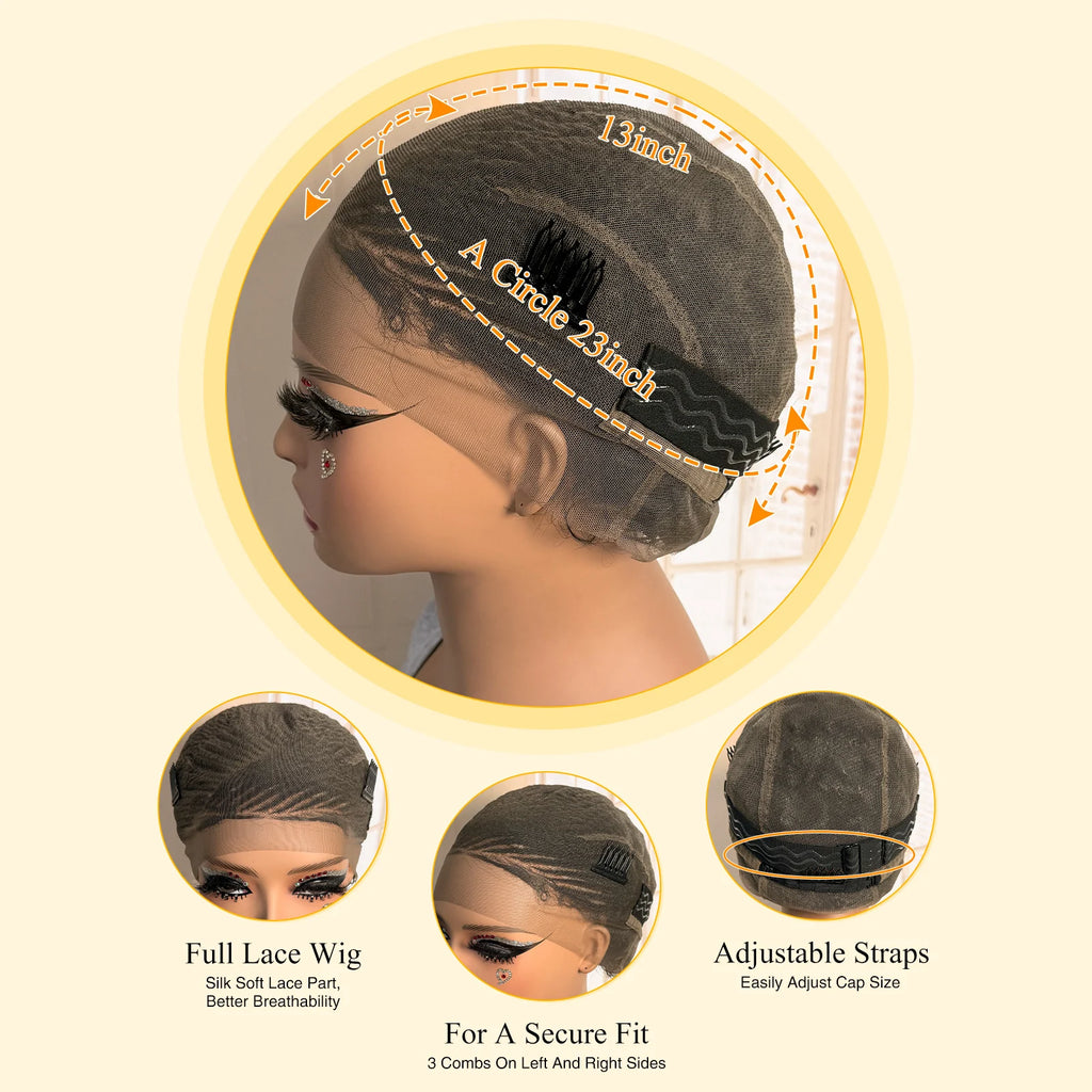 Short Full Lace Braiding Wig Synthetic Cornrow Knotless Box Braided Wigs Natural African Bantu Braids Wig for Black Women