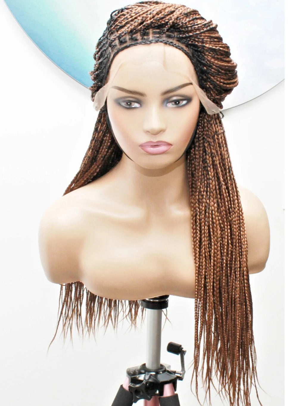 Box Braided Swiss Lace front Wigs Cornrow Kanekalon Fiber Micro Twist Baby Hair