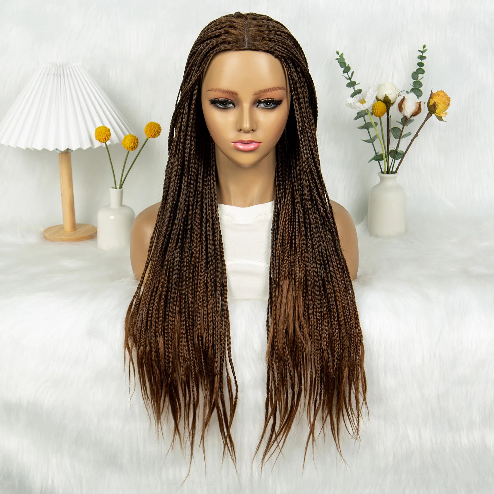 Full Machine Wigs Cornrow Braided Wigs Synthetic Braiding Wig Long Length 32inches Braided Wigs for Women