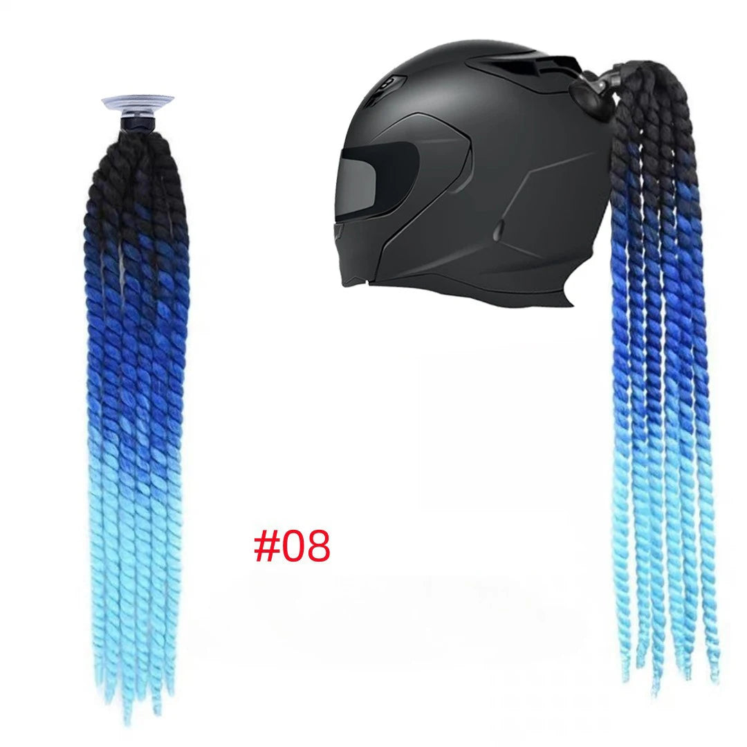 Detachable Sucker Boxing Dreadlocks Ponytail Wig Cycling Helmet Decoration Accessories Weaving Braids Motorcycle Helmet Ponytail