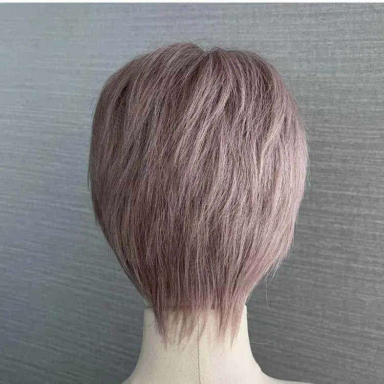 Pink Short Wig for Boy Men Cool Cosplay Blonde Black Wigs Synthetic Wig Heat Resistant Fiber Peruca Cacheada Sintetica