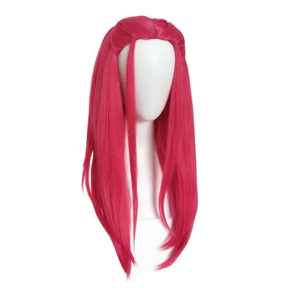 NEW Cosplay Purple/Pink Long Braid With Side Ponytail Integrated Tiger Mouth Clamp Children's Wig Halloween Costume Party Anime
